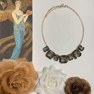 Smokey gray chunky necklace